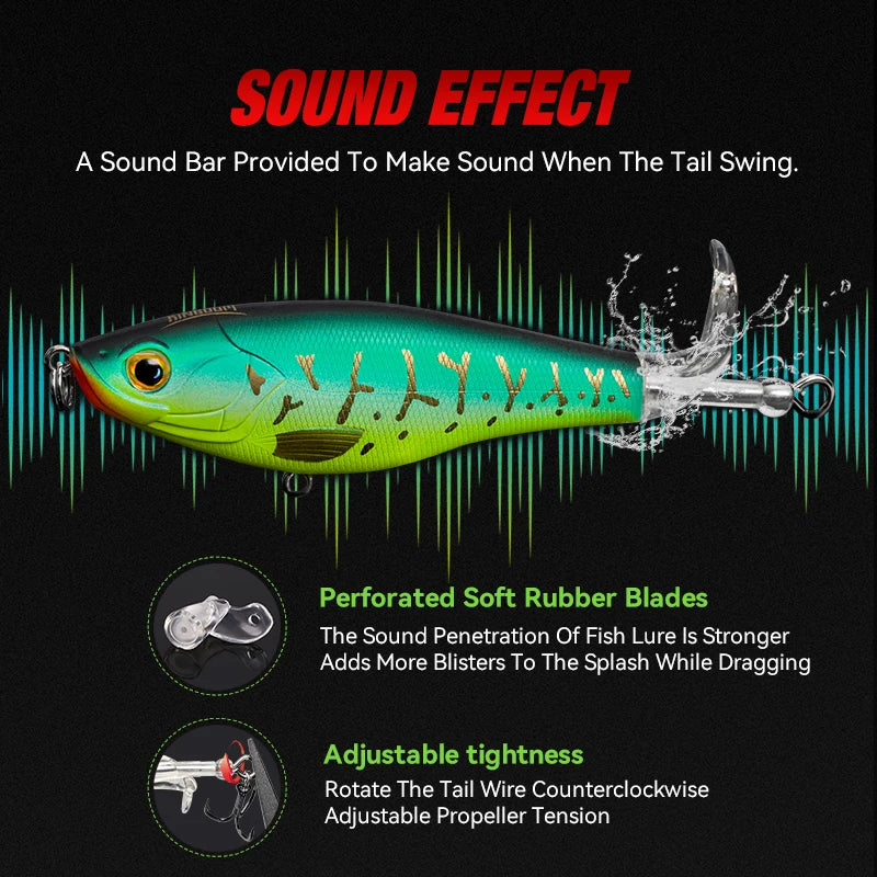 Kingdom Topwater Artificial Popper Lures For Bass And Pike