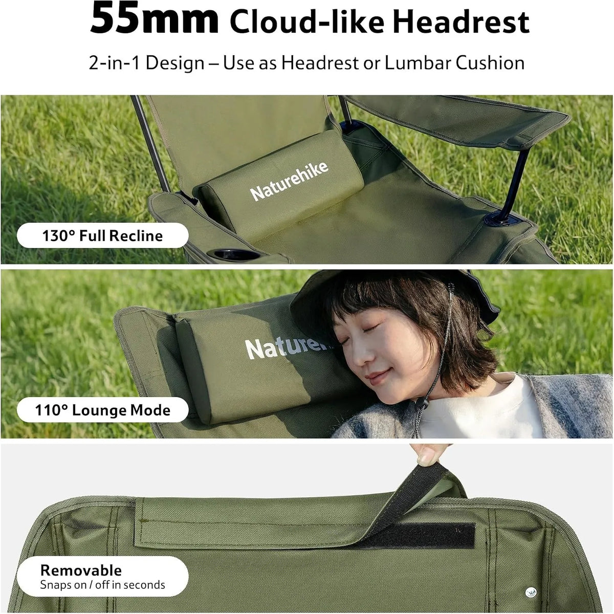 Naturehike Adjustable Folding Reclining Camping Chair With Footrest