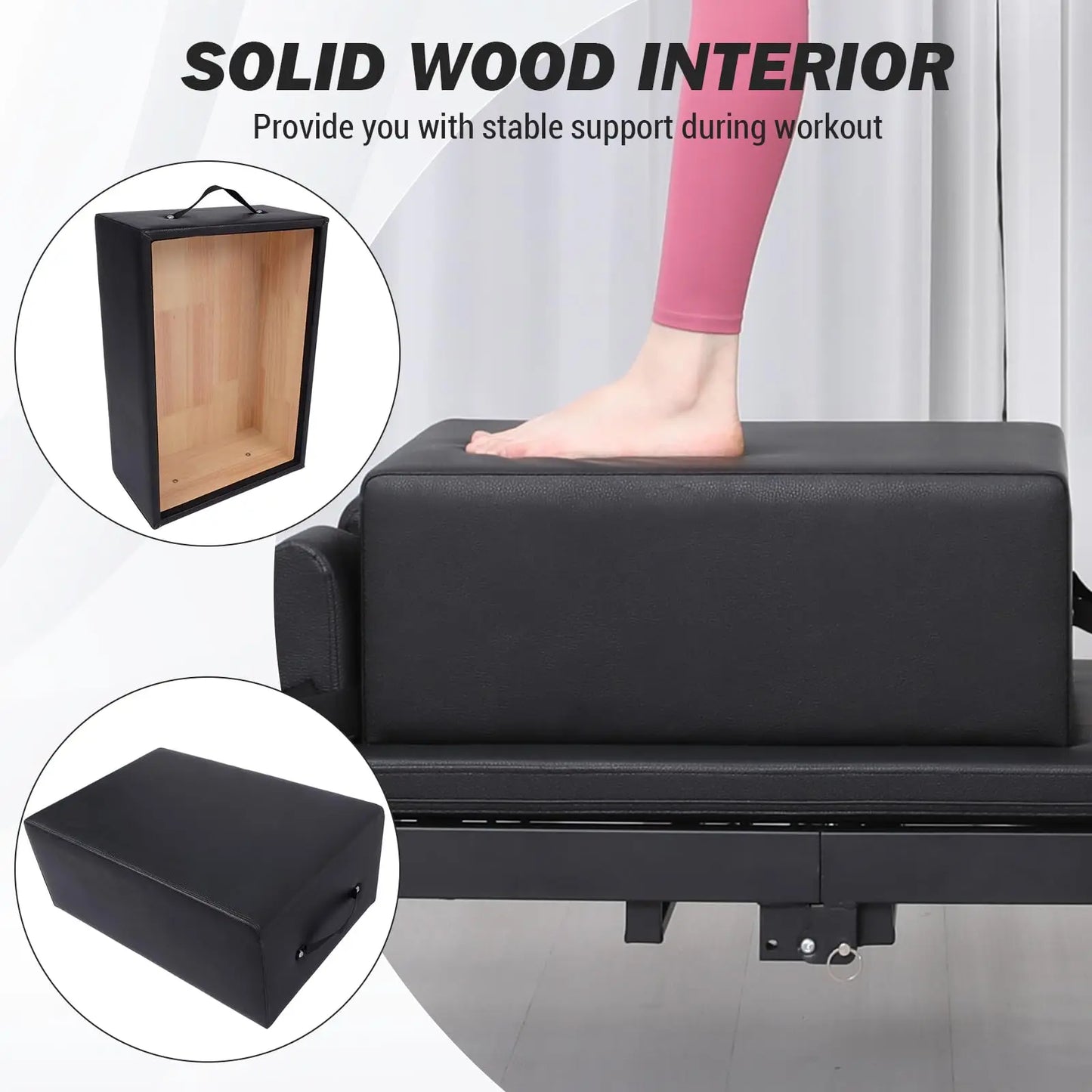 HiMISS Portable Pilates Reformer Sit Box For Home Workouts And Stretching