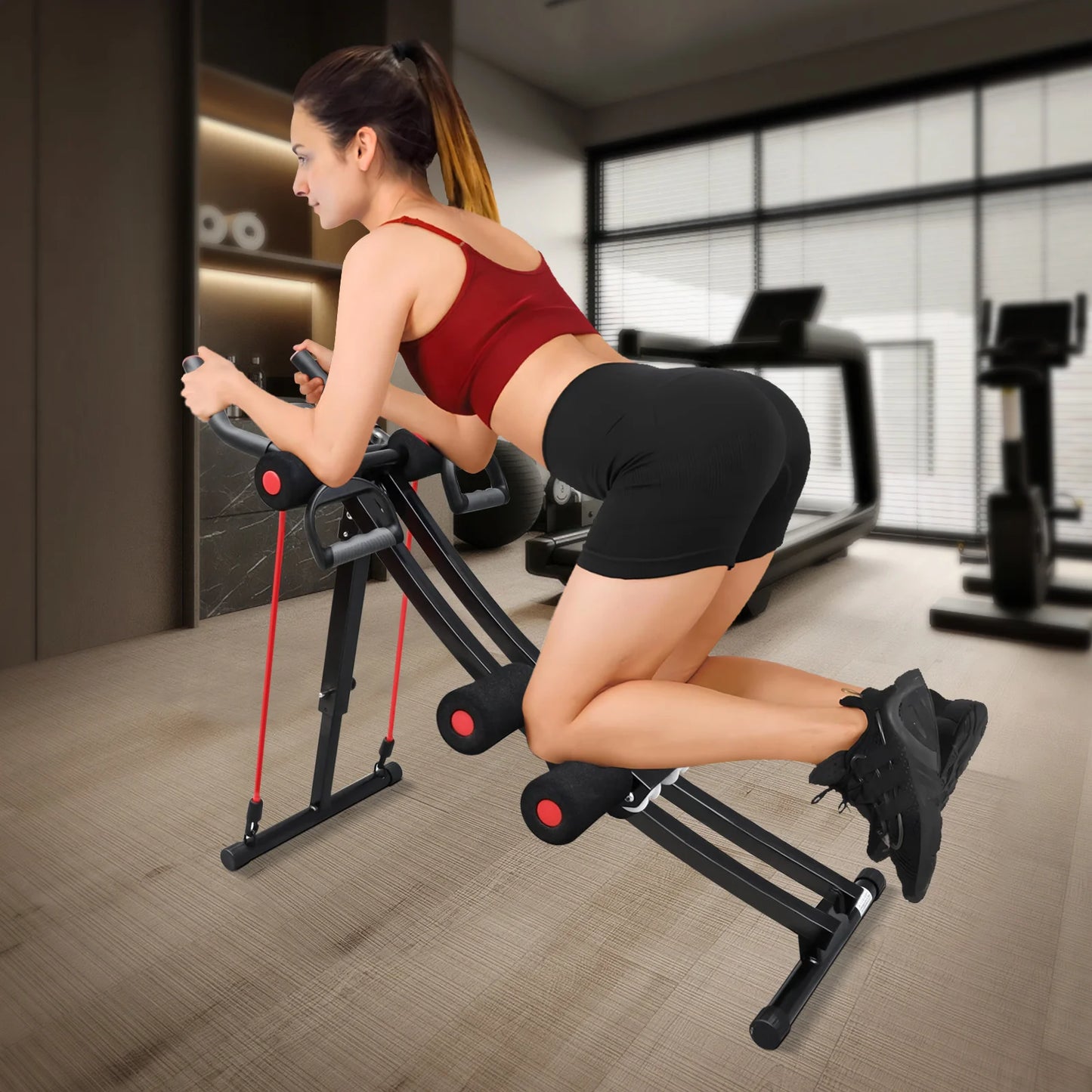 Foldable Ab Machine With Display Home Gym Fitness Trainer