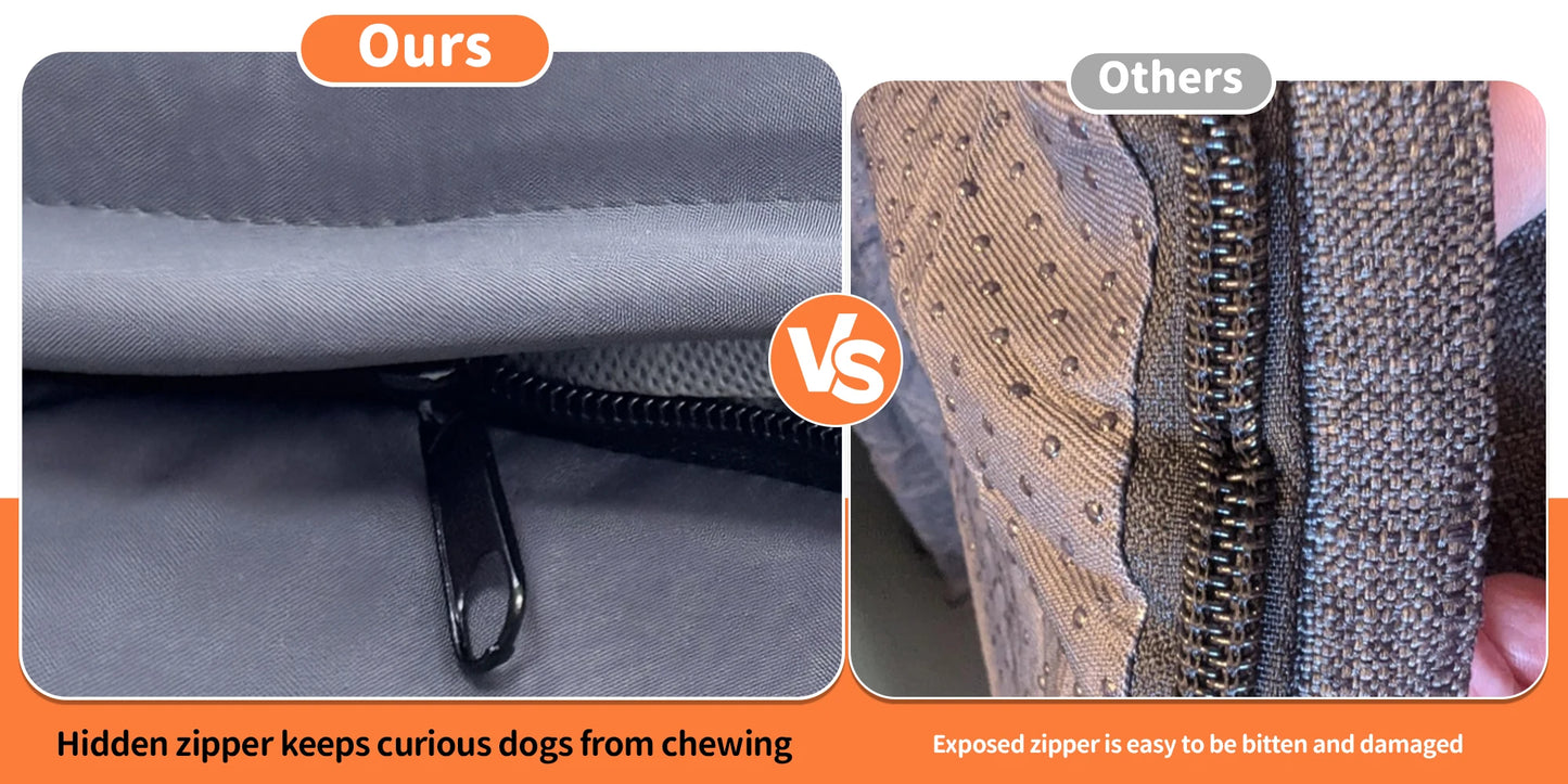 Large Orthopedic Dog Bed Pet Sofa with Bolster Sides Waterproof Liner Pet Couch with Washable Removable Cover and Non-Slip Bottom