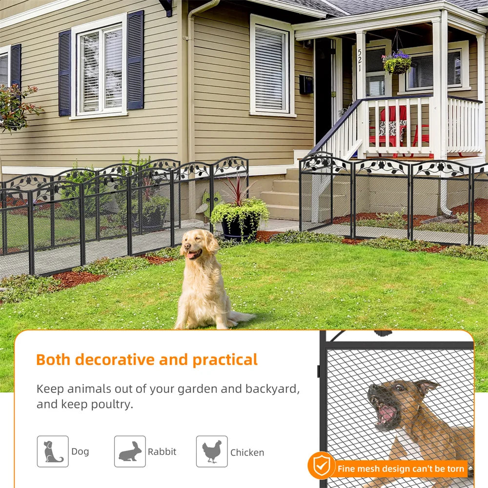 BORWART Tall Wrought Iron Dog Fence Panels For Pet Containment
