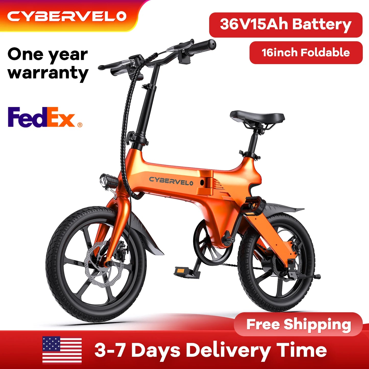 CYBERVELO EK13 500W Foldable Electric City Bike 20 MPH Commuter