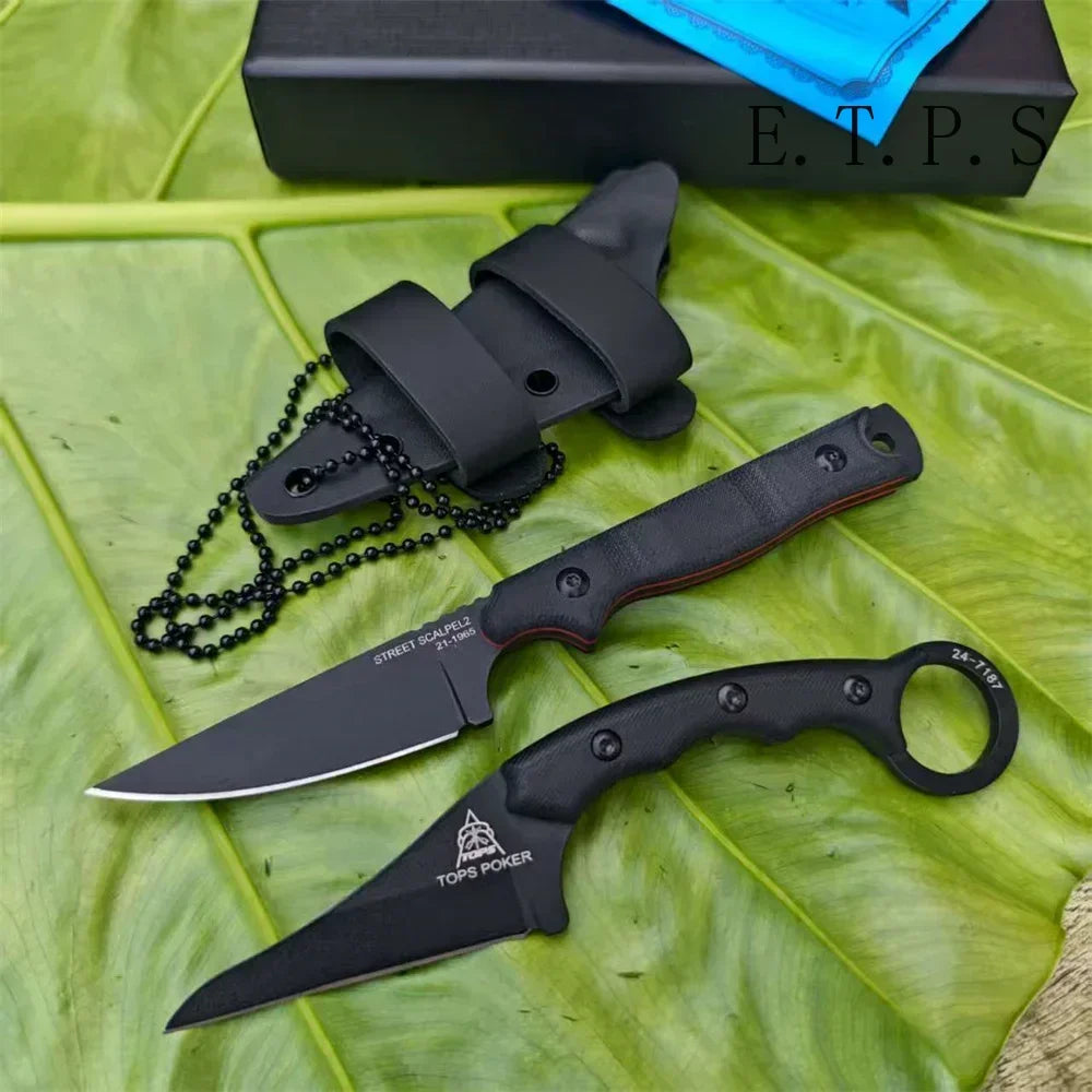 DIY Supplies Outdoor Knife With G10 Handle 8Cr13Mov Blade Camping