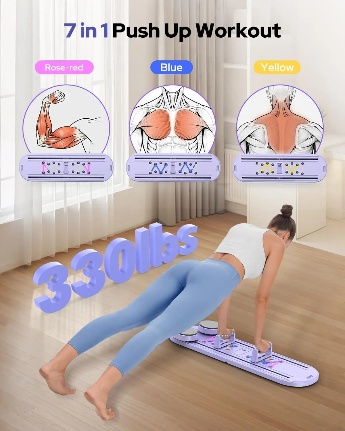 Foldable Pilates Reformer Set 7-in-1 Multi-Purpose Equipment