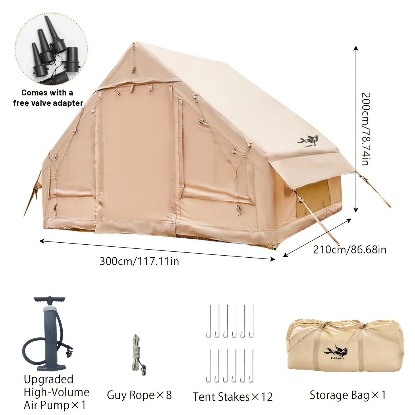 Inflatable Camping Tent With Skylight And Quick Airflow Design