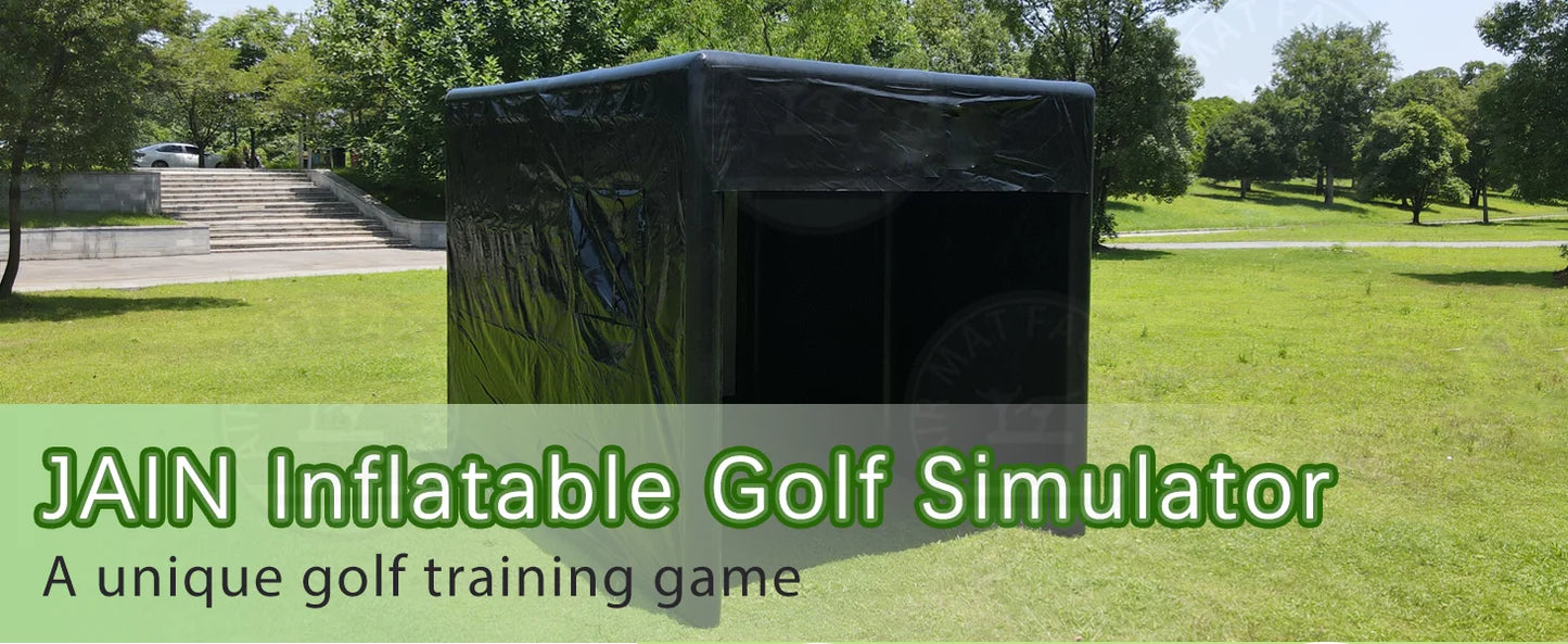 Inflatable Golf Simulator Enclosure With Air Pump And Carry Bag