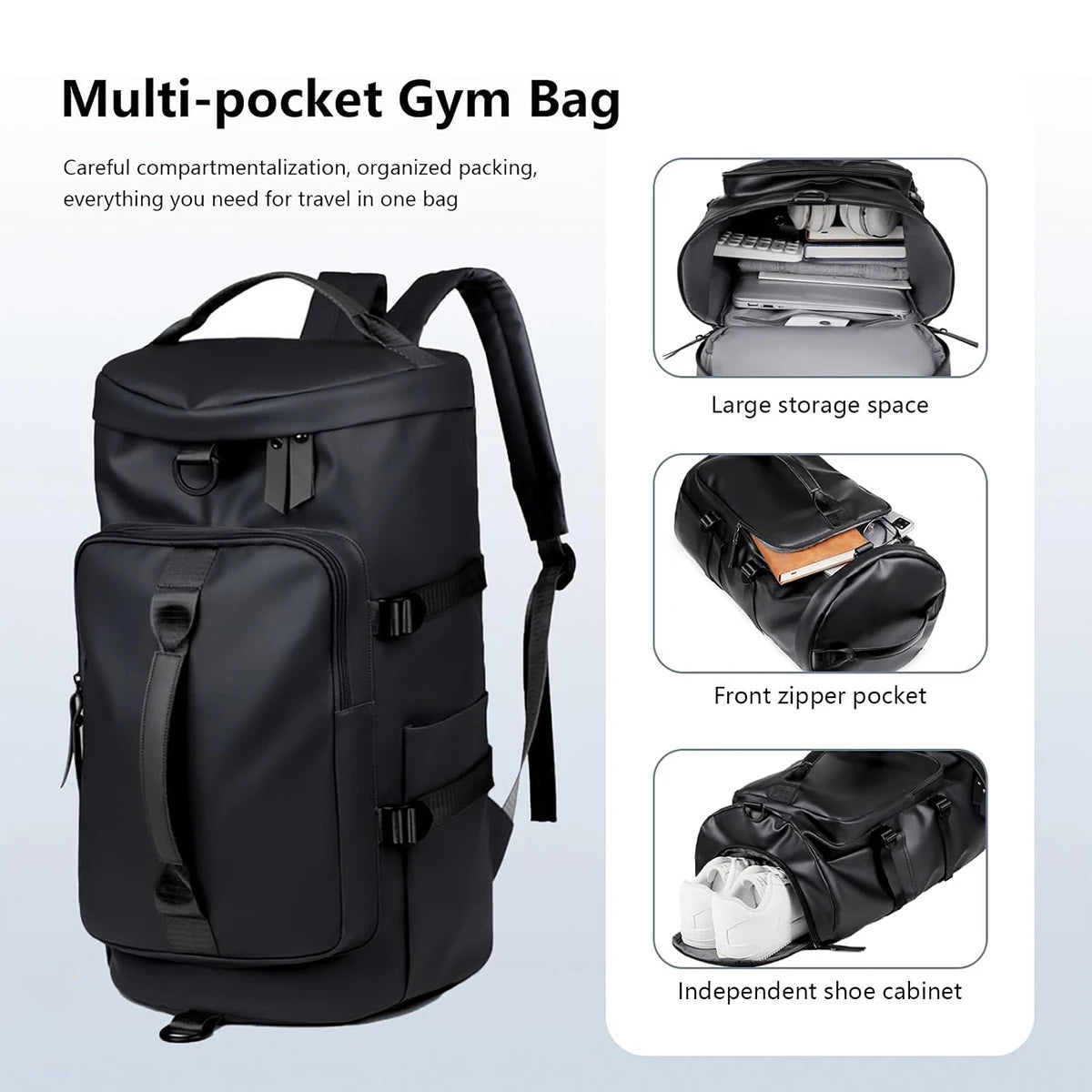 Convertible Gym Duffel Bag Backpack For Travel And Sports