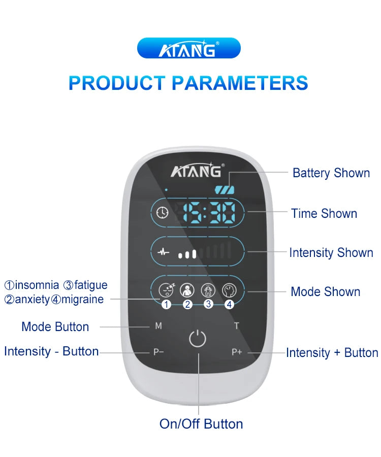 ATANG CES Insomnia Treatment Device With Ear Clip Electrodes