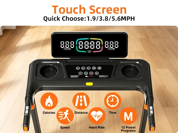 Foldable Walking Pad Treadmill With Incline And Bluetooth Speaker