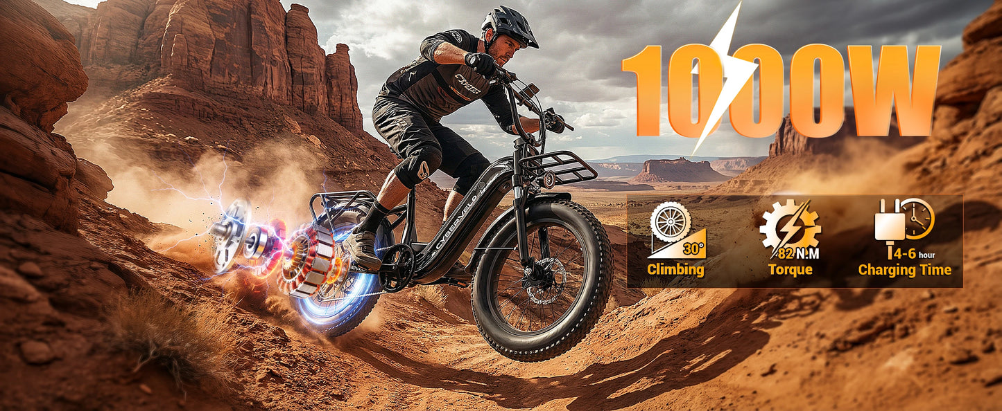 Cybervelo 1000W Step Through Electric Bike With Fat Tires