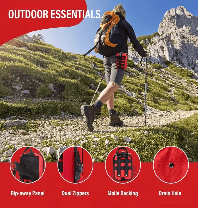 Durable Emergency Survival Kit with Molle Pocket for Outdoor Camping