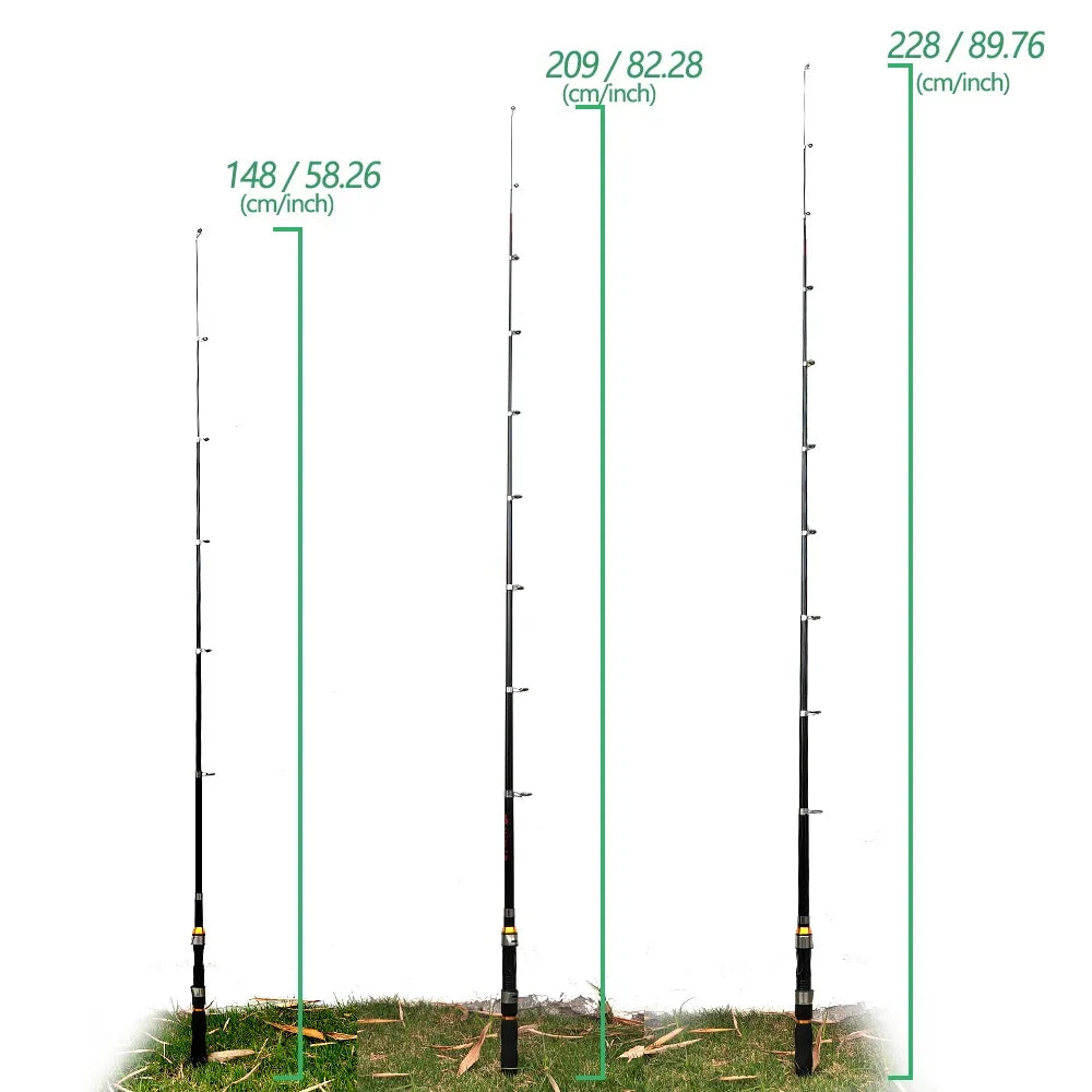 Portable Telescopic Spinning Fishing Rod For Carp And Beach