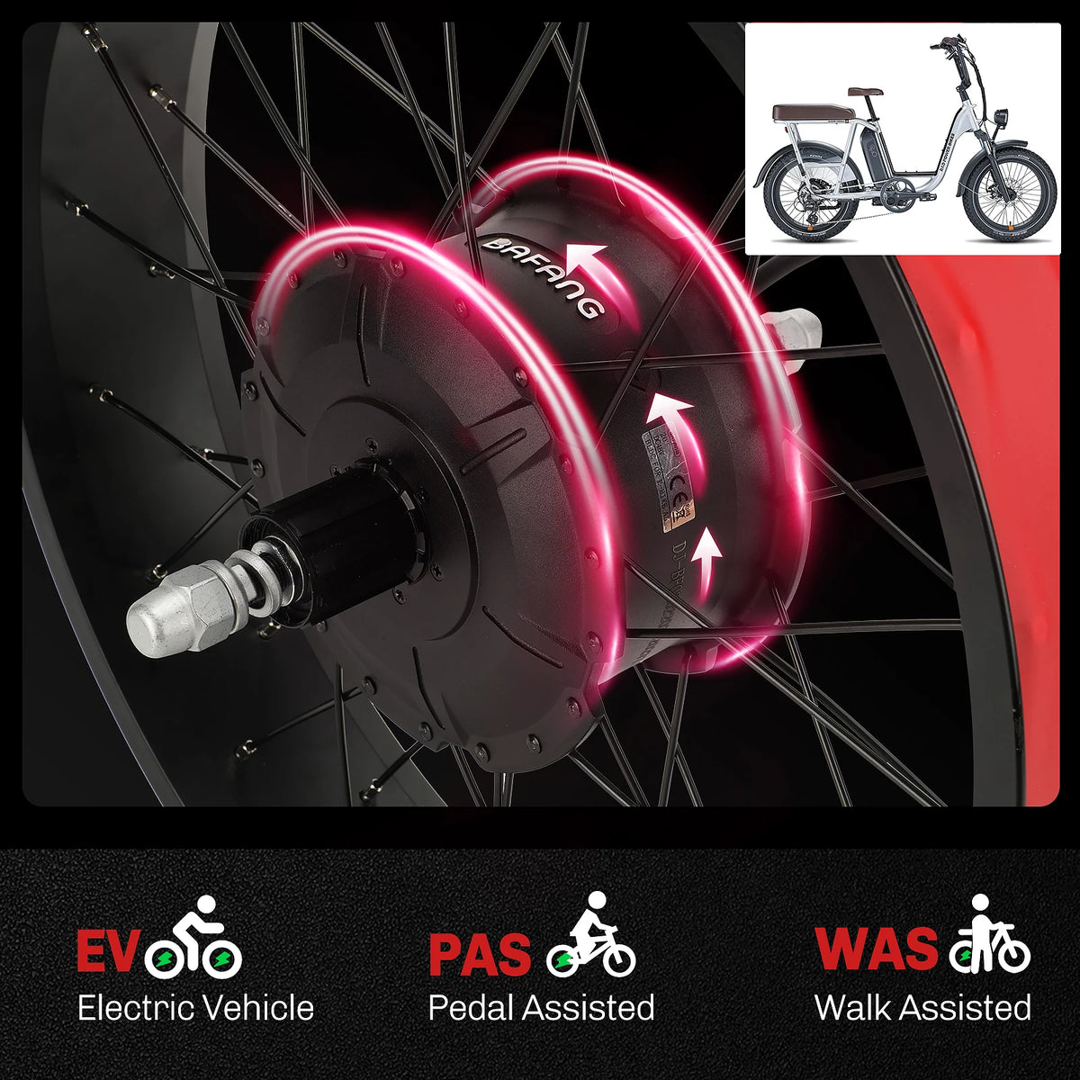 BAFANG 750W Fat Tire Ebike Rear Hub Motor Conversion Kit