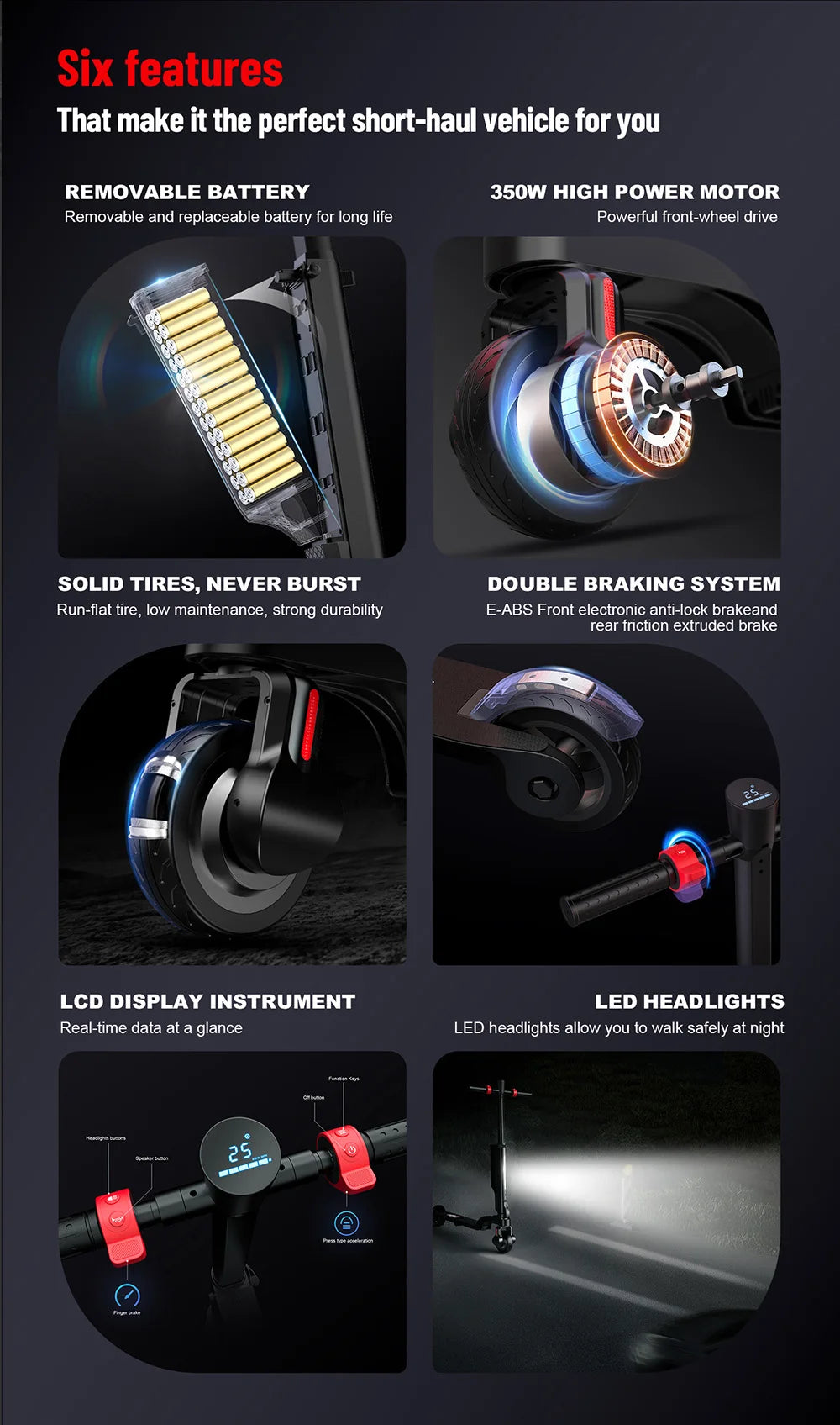 Huanci X6 350W Foldable Electric Scooter With Quick Charge