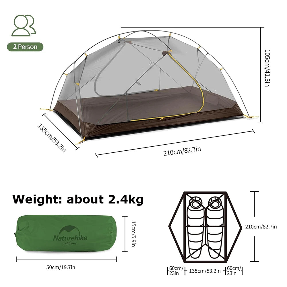 Naturehike Mongar Two Person Ultralight Waterproof Backpacking Tent