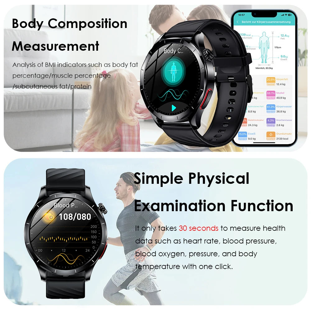 Marsyu ECG PPG Health Smartwatch With Sapphire Display