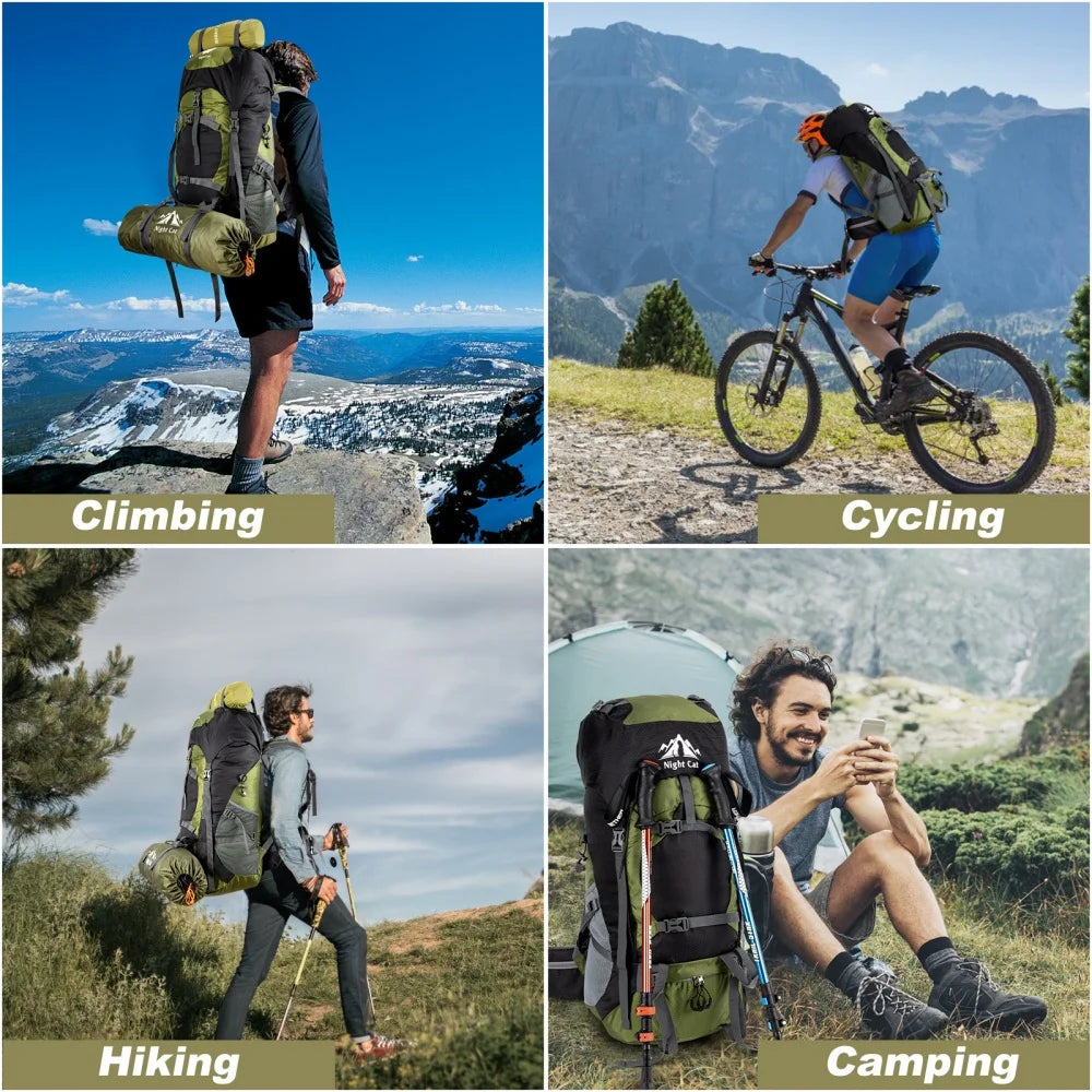 Night Cat Hiking Backpack Waterproof Outdoor Travel Pack