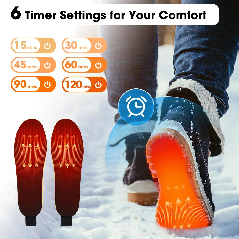 Rechargeable App Controlled Heated Insoles with Dual Temperature Control
