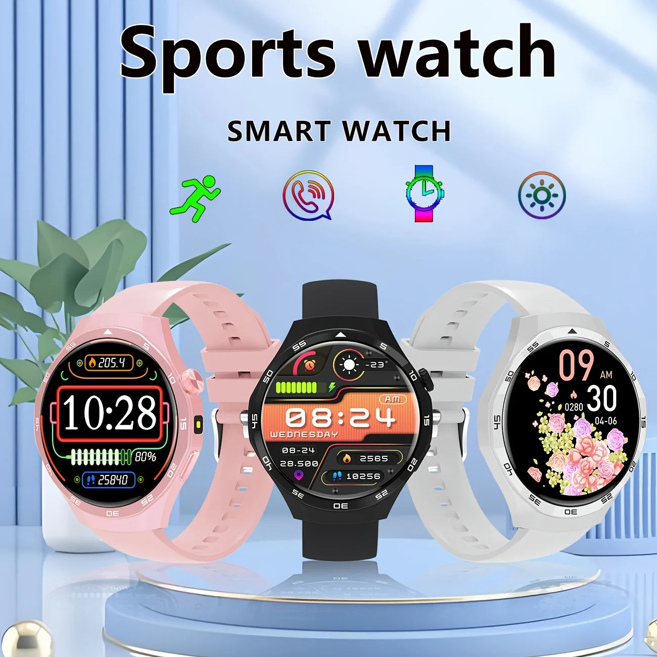 Odelettevcy Smartwatch With Call Function And Multi Sport Tracker