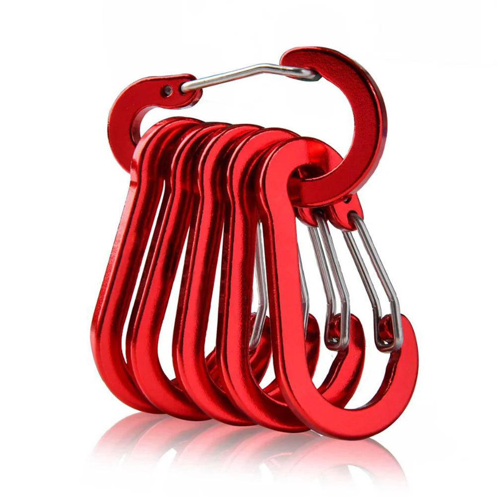West Biking 6Pcs D Shape Carabiner Set for Outdoor Use