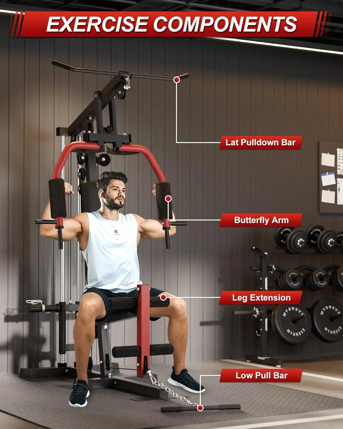 HiMISS 5-in-1 Home Gym Machine for Full Body Strength Training Workout