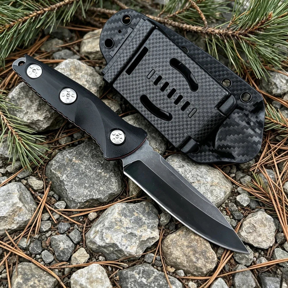 Premium 7Cr13Mov Fixed Blade Knife With G10 Handle And Sheath