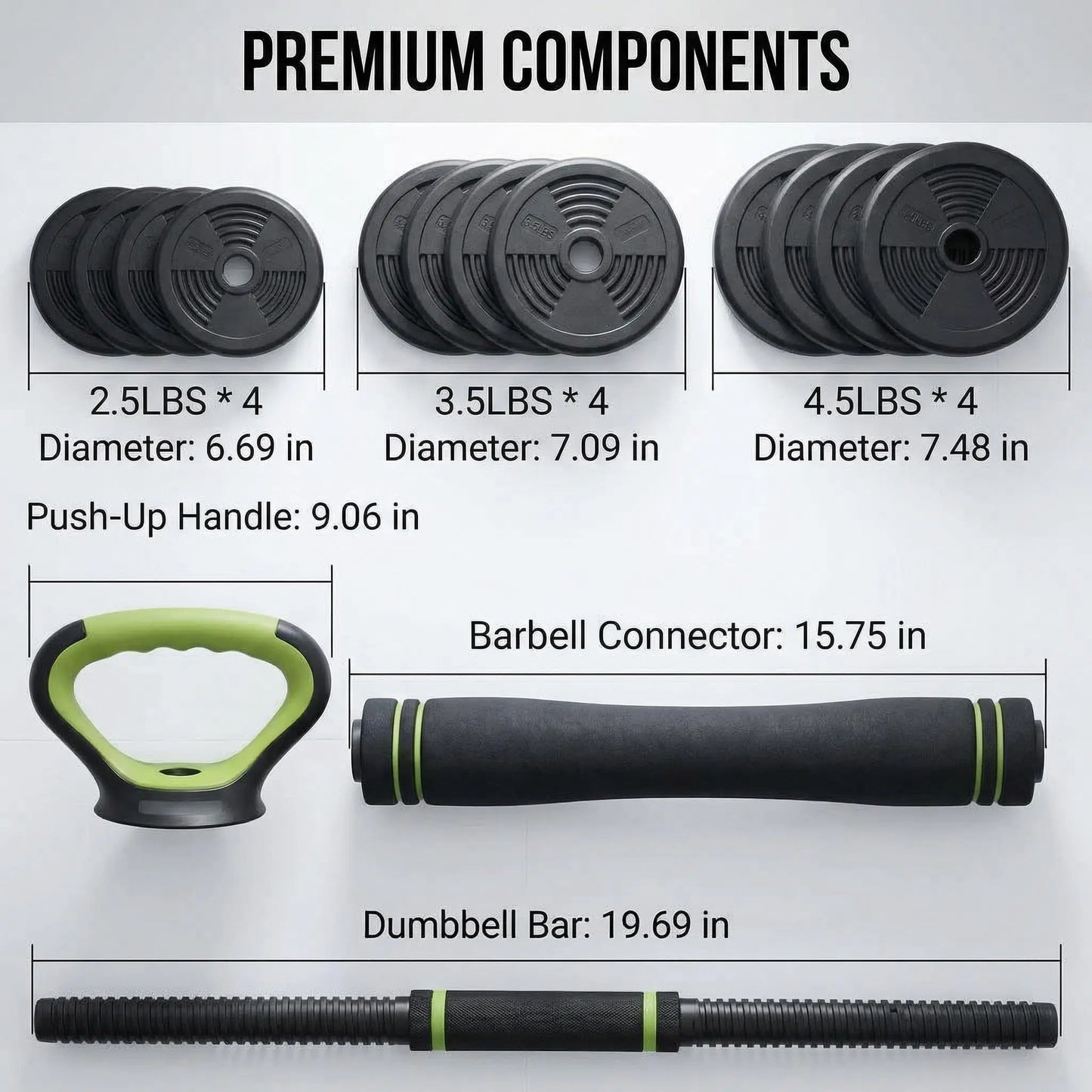 Adjustable Dumbbell Kettlebell Barbell Set For Home Gym Workout