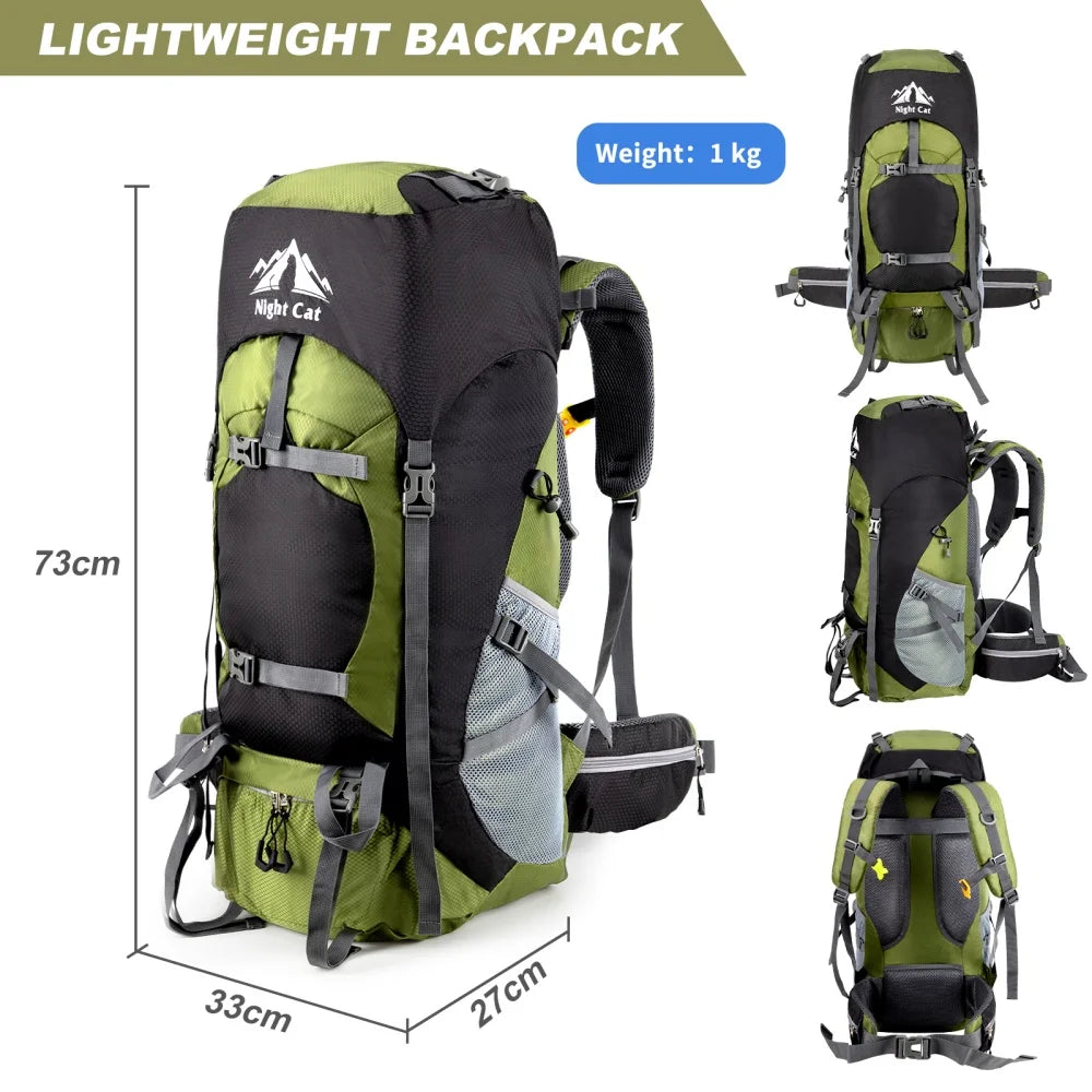 Night Cat Hiking Backpack Waterproof Outdoor Travel Pack