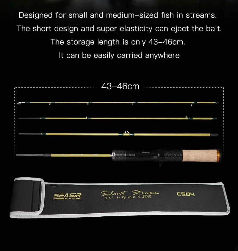 Seasir Silent Stream Carbon Fiber Spinning Fishing Rod
