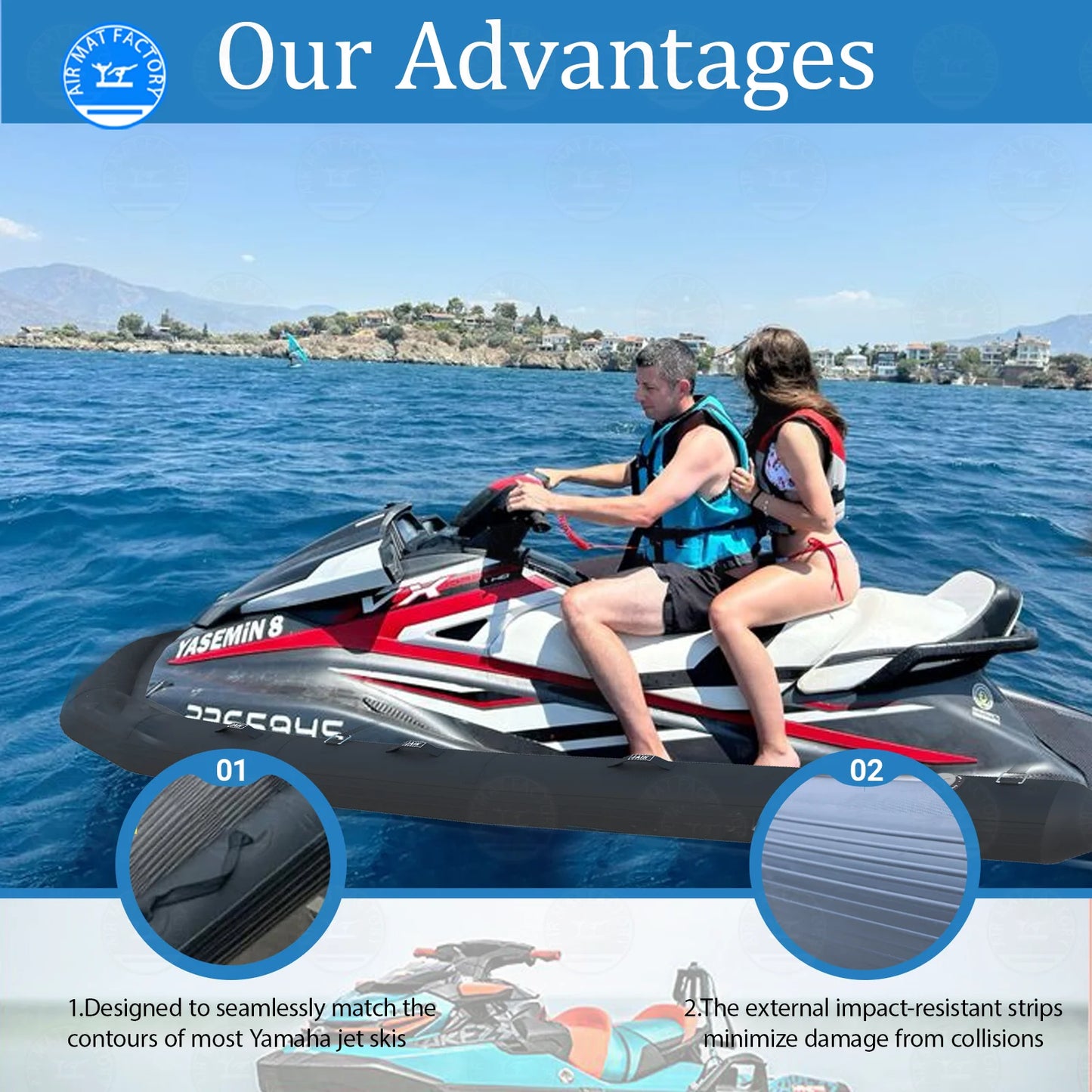 EJIA Inflatable PVC Jet Ski Safety Collar With Air Pump