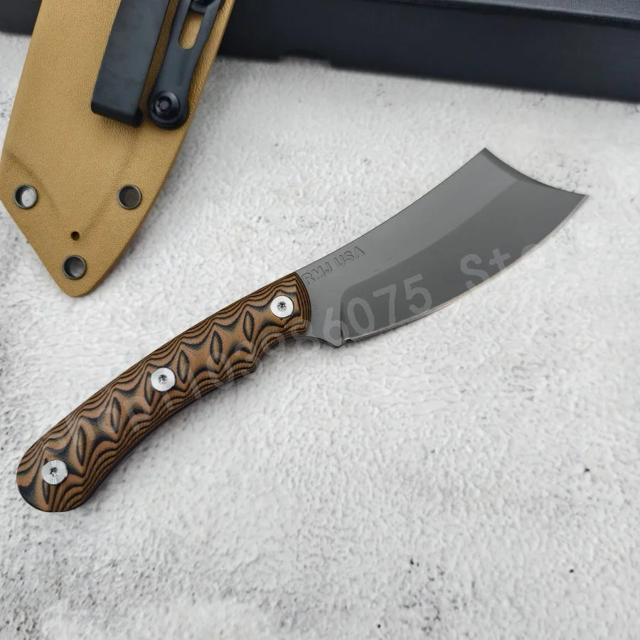 RMJ Outdoor Rock Climbing Knife With 8Cr13MoV Blade G10 Handle