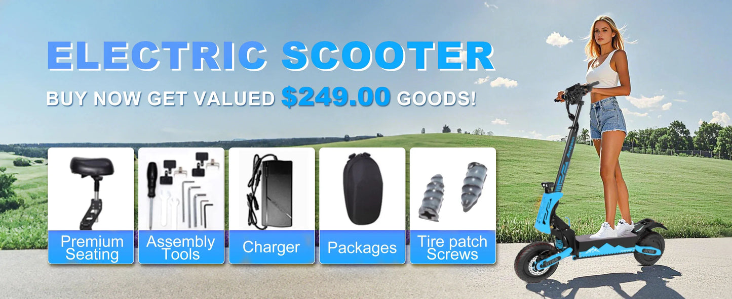 Arwibon 5600W Dual Motor Folding Electric Scooter With Seat