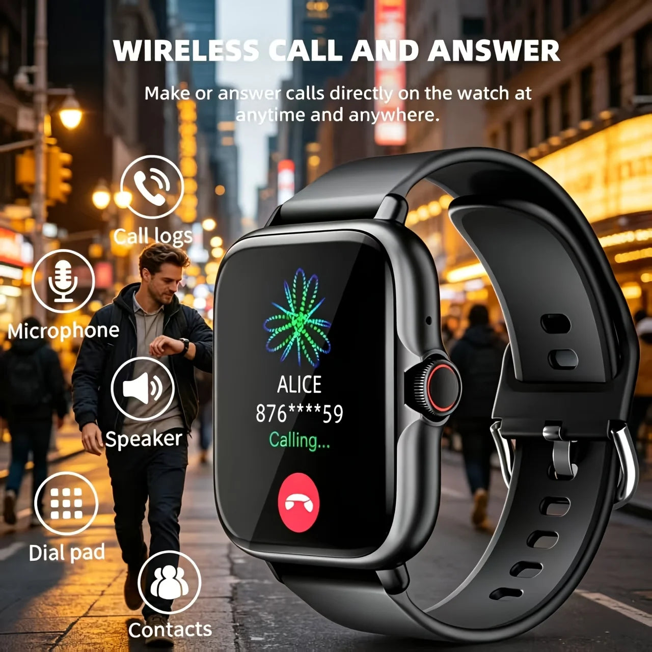Odelettevcy Sports Smartwatch With Call Answering And Sleep Tracking