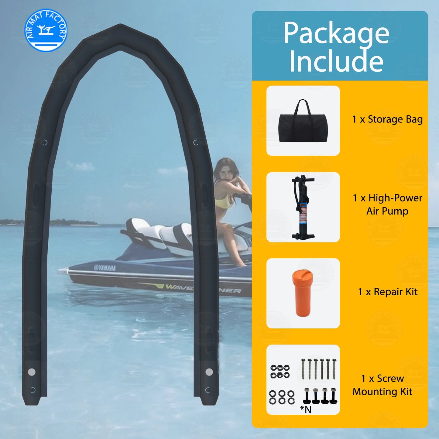 EJIA Inflatable PVC Jet Ski Safety Collar With Air Pump