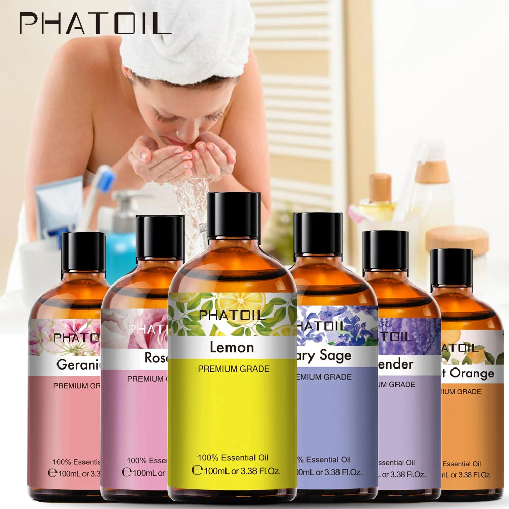 PHATOIL Pure Essential Oils For Skin Care Rose Lemon Lavender