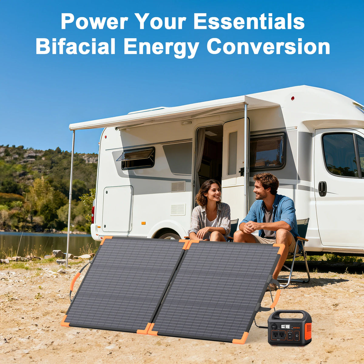 MHPOWOS Foldable Bifacial Monocrystalline Solar Panel