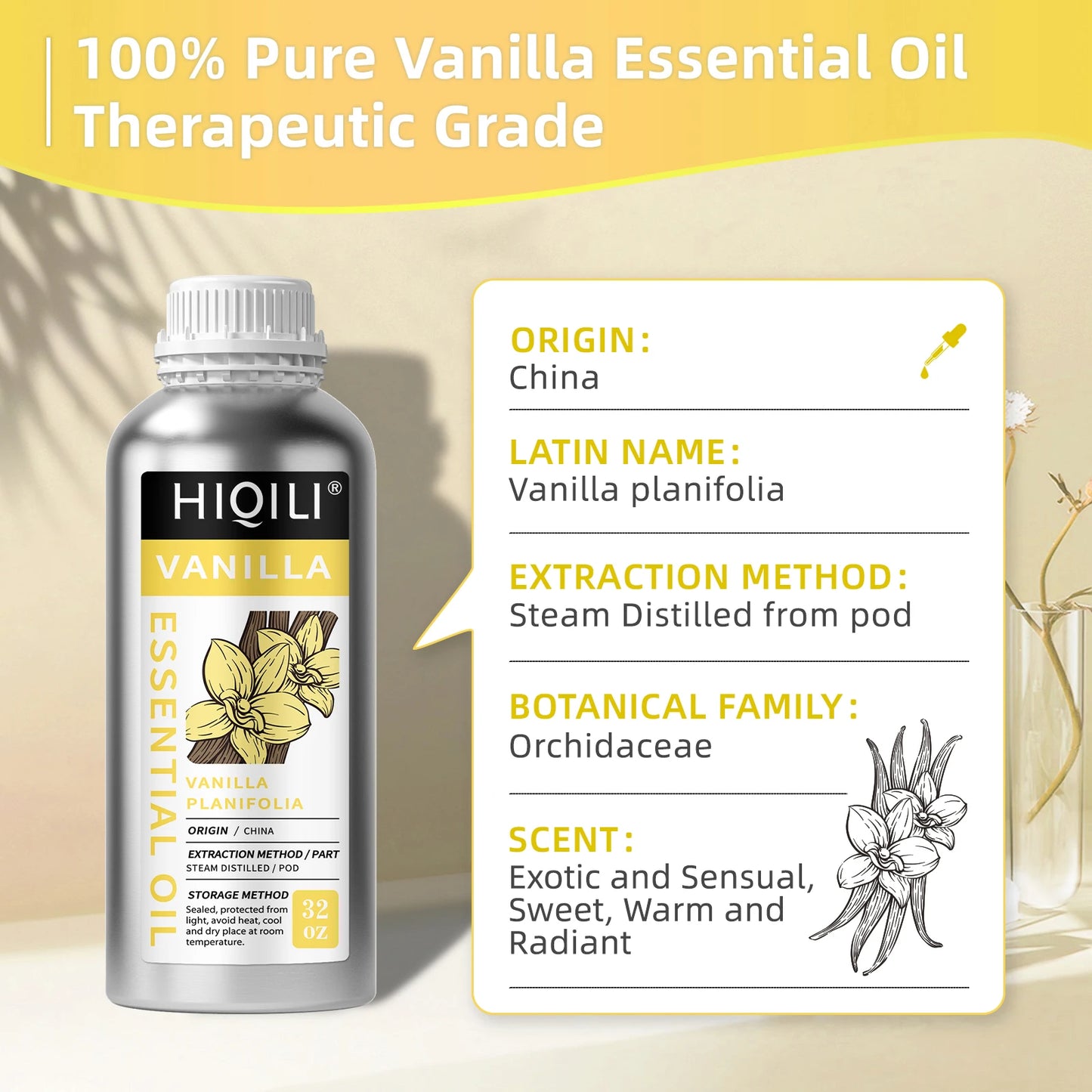 HIQILI Vanilla Rosemary Lemongrass Essential Oil for Diffusers
