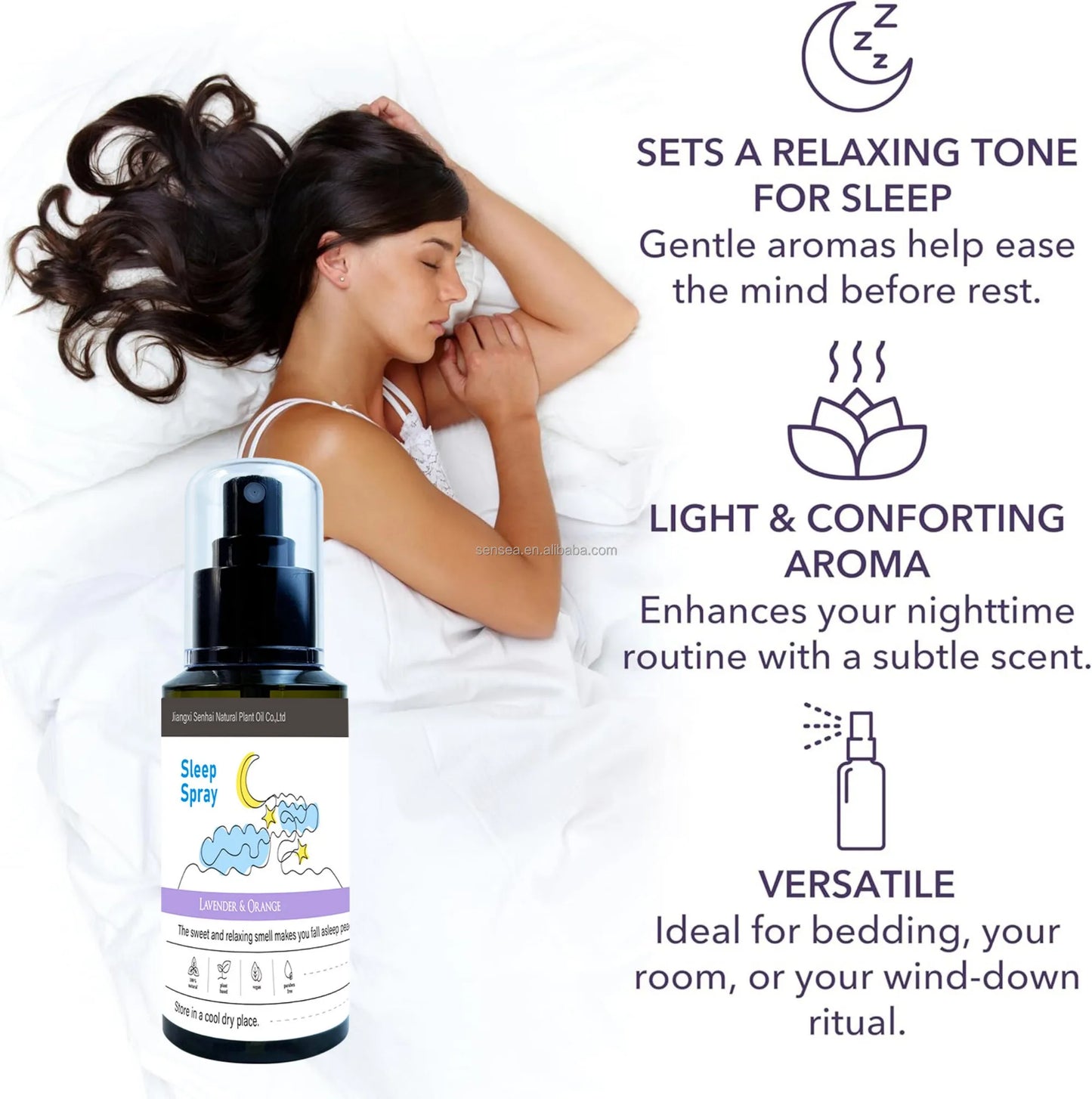 100ml Relieve Fatigue Sleep Spray Lavender Essential Oil Vanilla Gentle Freshness Care Spray Mist Sleep For Room Deep Fall Aslee