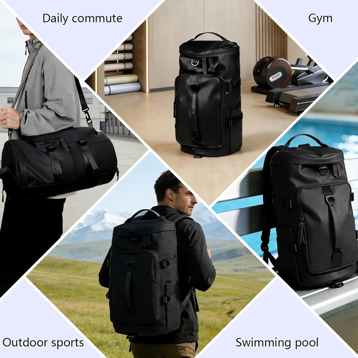 Convertible Gym Duffel Bag Backpack For Travel And Sports