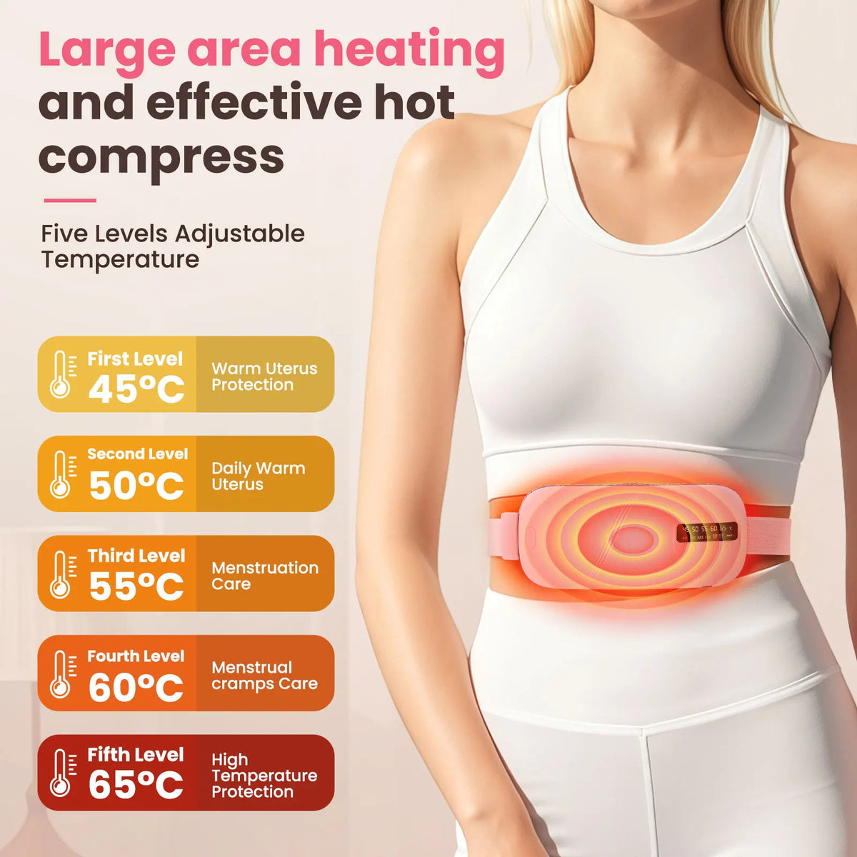 PASTSKY Electric Heating Vibration Waist Massage Belt for Period Relief