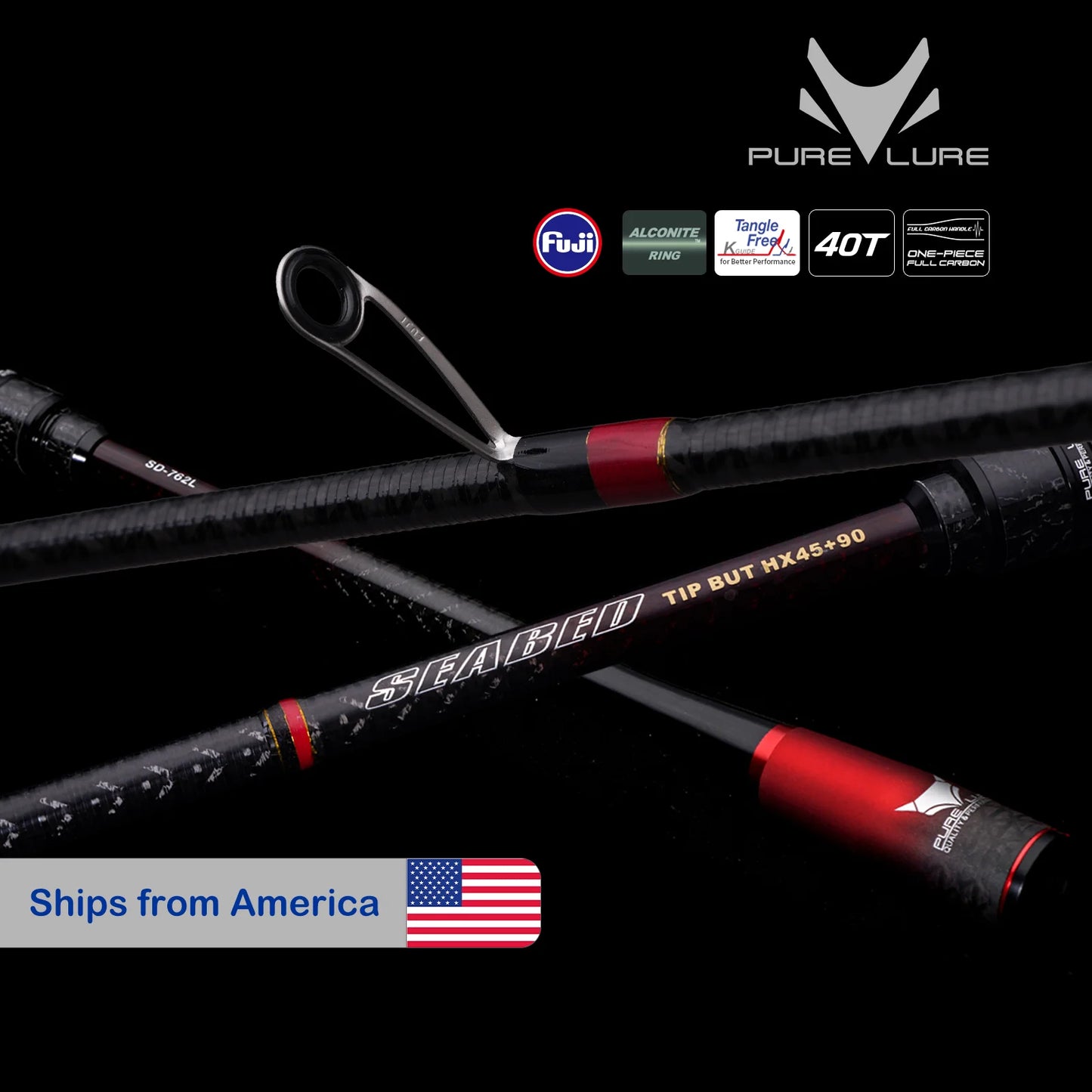 Purelure Seabed Carbon Spin Rod With Fuji Components