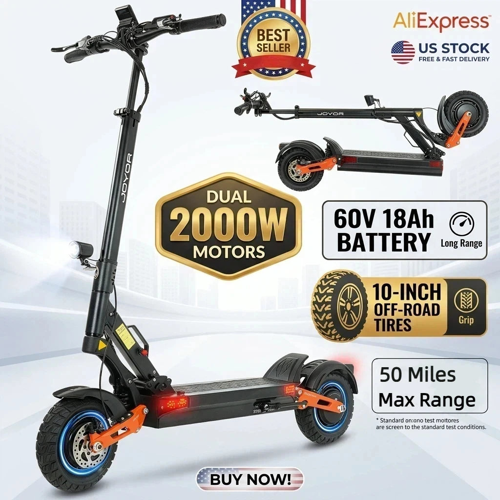 2000W Dual Motor Electric Scooter for Adults With Extended Range