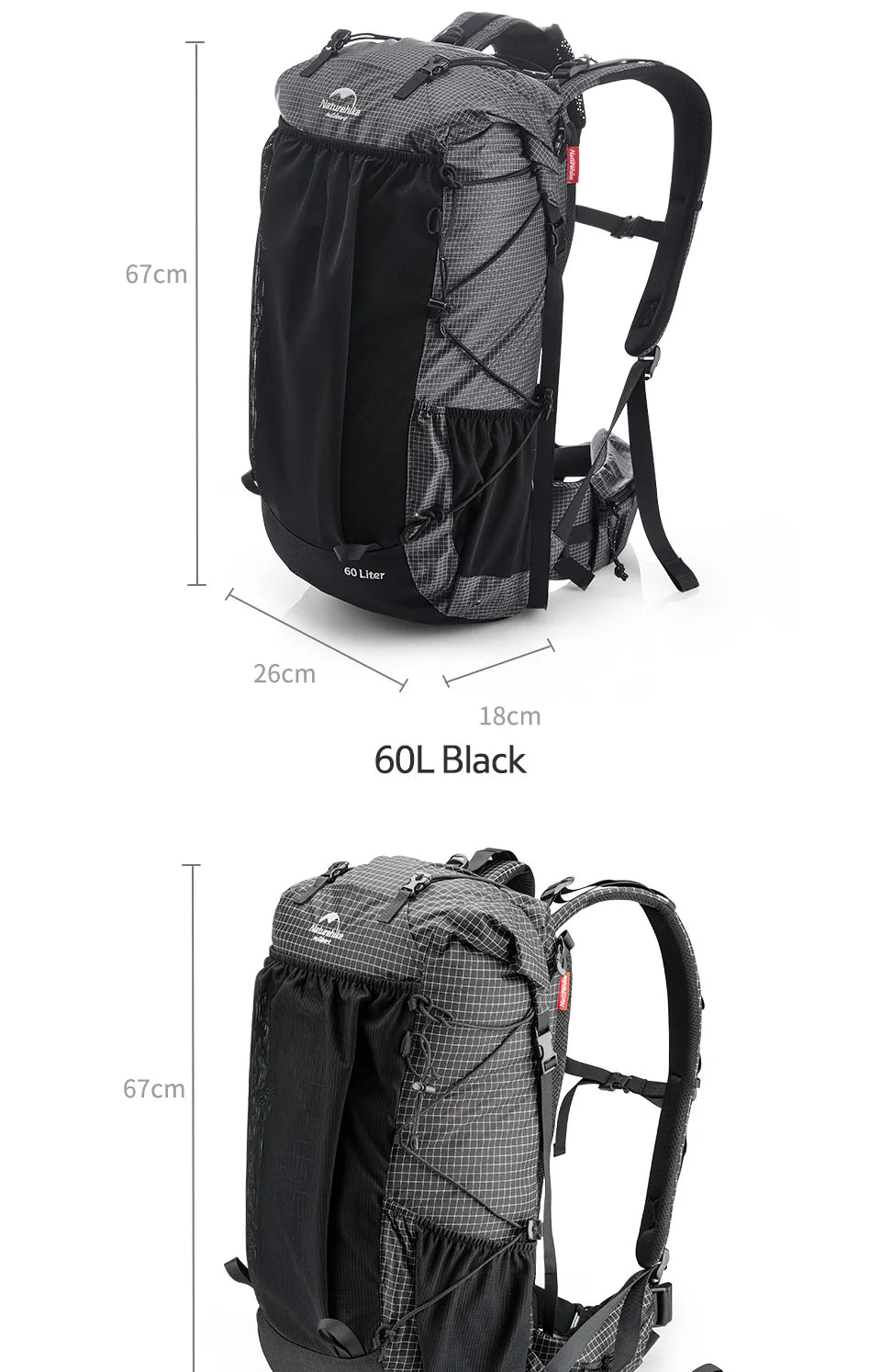 Naturehike Waterproof Hiking Backpack With Rain Cover