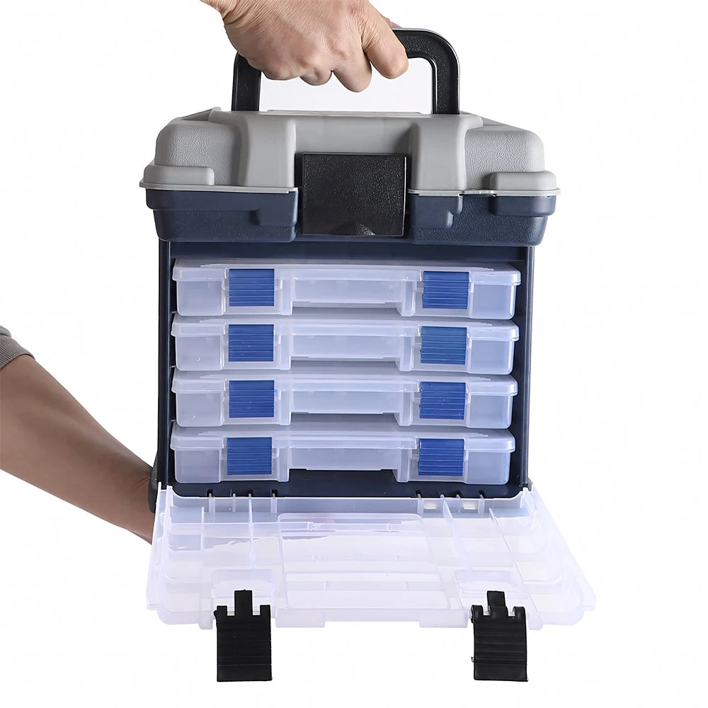 Portable Fishing Tackle Box Kit With Pliers And Lures Storage