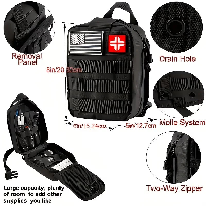Durable Emergency Survival Kit with Molle Pocket for Outdoor Camping