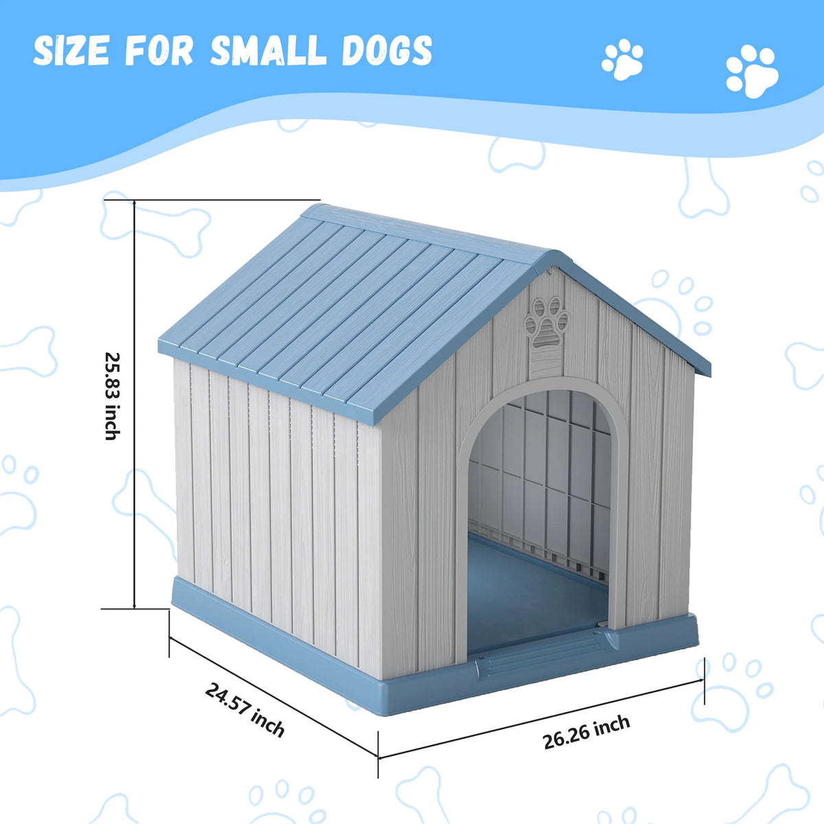 Weatherproof Plastic Dog House for Indoor and Outdoor Use