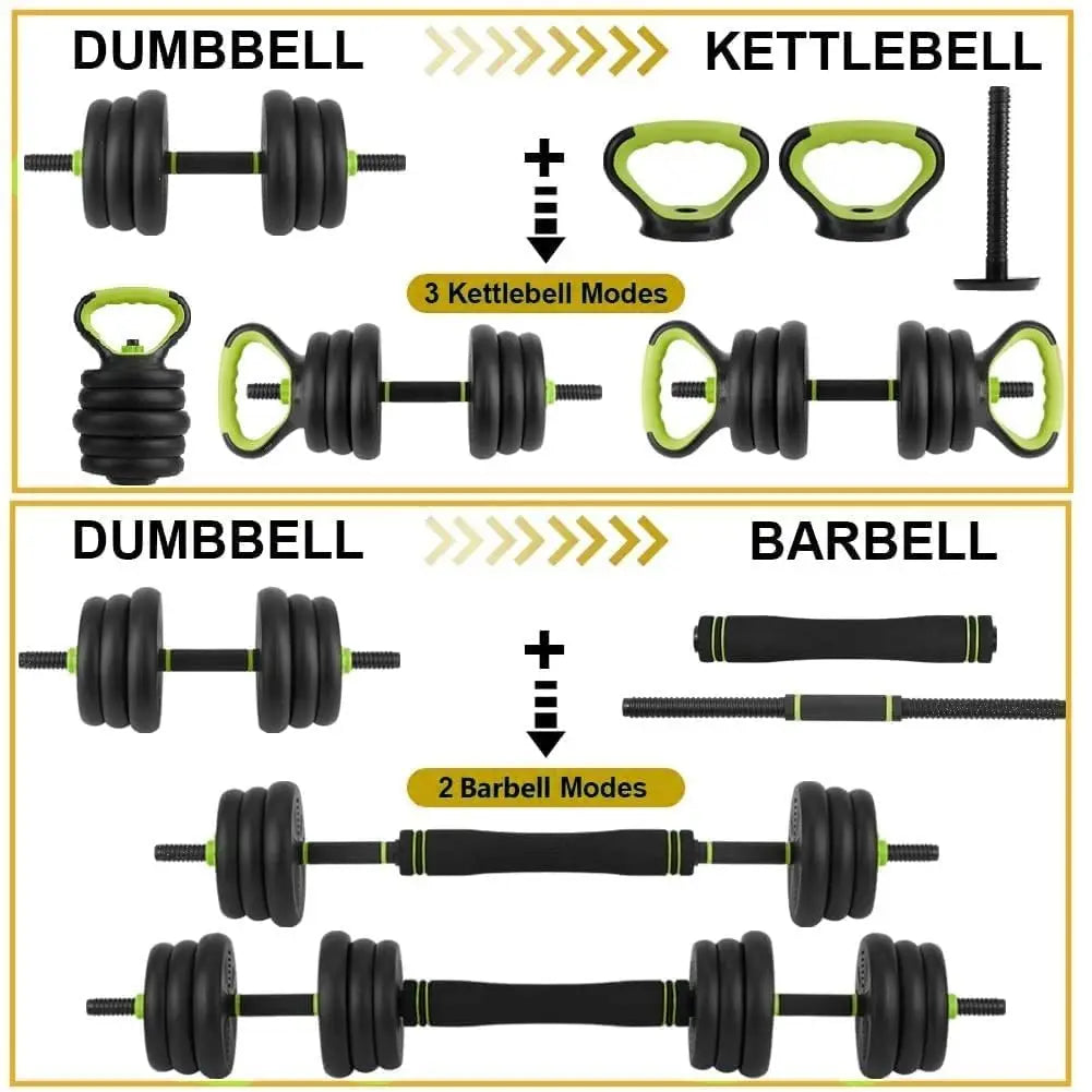 Adjustable Dumbbell Kettlebell Barbell Set For Home Gym Workout