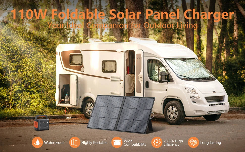MHPOWOS Portable Foldable Solar Panel for RV and Outdoor Use