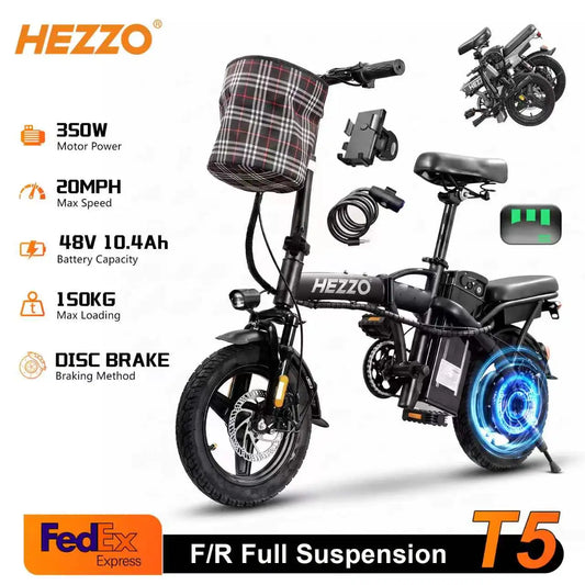 T5 Folding Electric Commuter Bike With 750W Peak Motor